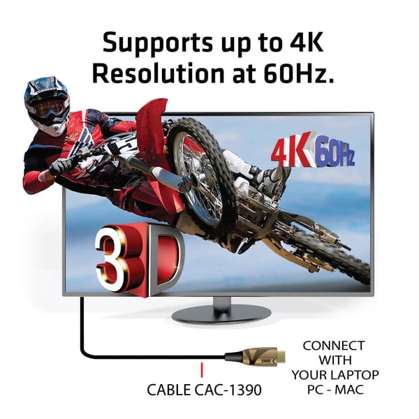CLUB3D HDMI 2.0 UHD Active Optical Cable HDR 4K 60Hz M/M 30m/98.42ft
