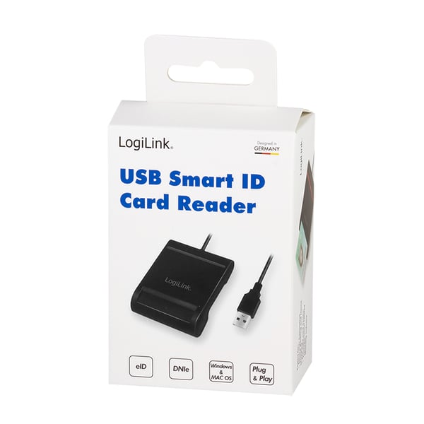 LogiLink CR0047 läsare smarta kort inomhus USB 2.0 Svart