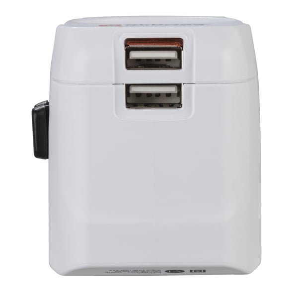 Hama World Travel Pro Light USB pistorasia-adapteri Universaali Valkoinen