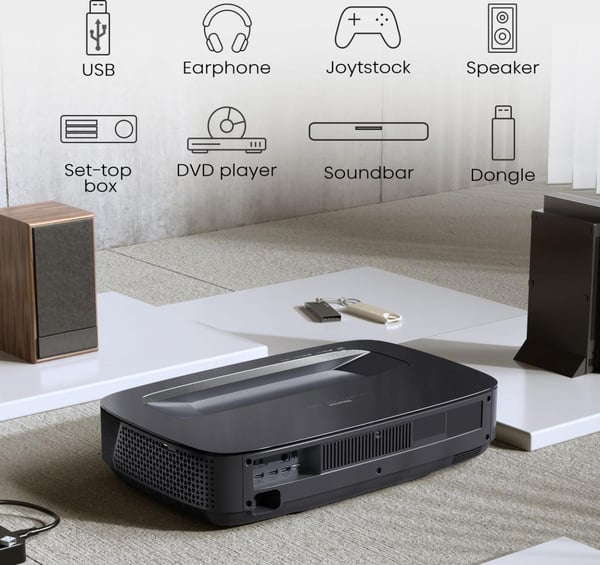 Hisense Laser TV PL2 projektion-tv Ultrakort projektor med kort projiceringsafstand 2700 ANSI lumens DLP UHD 4K (3840x2160) Sort