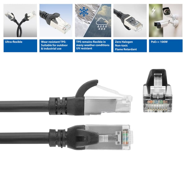 ACT FC2902 nätverkskablar Svart 2 m Cat6a S/FTP (S-STP) Rund