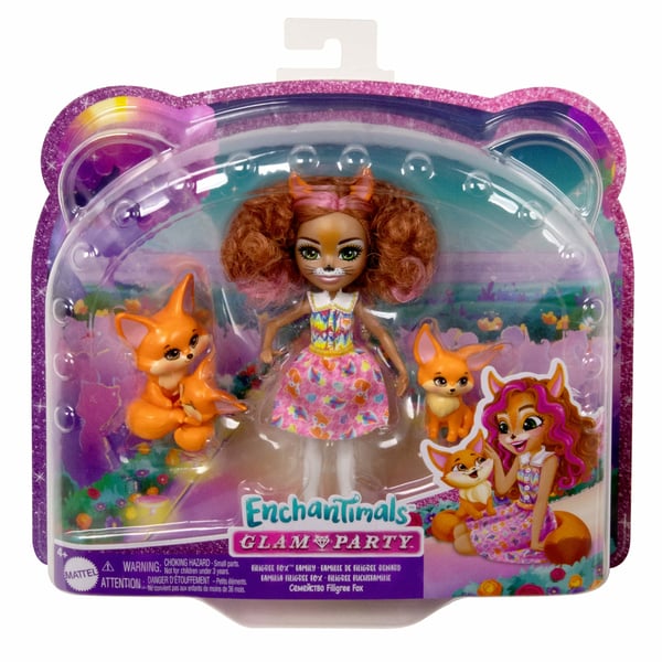 Enchantimals Glam Party FILIGREE FOX FAMILY Dolls