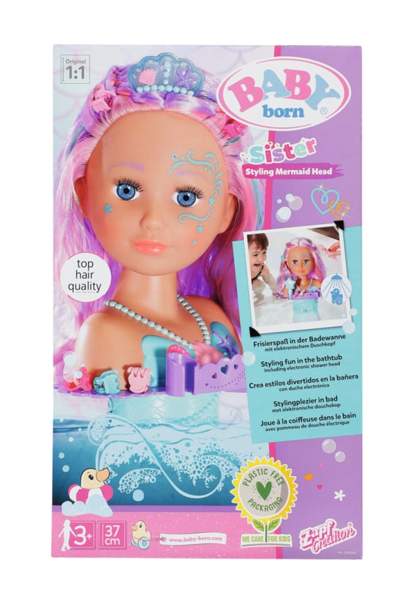 BABY born Sister Styling Mermaid Head Badedukke Flerfarvet