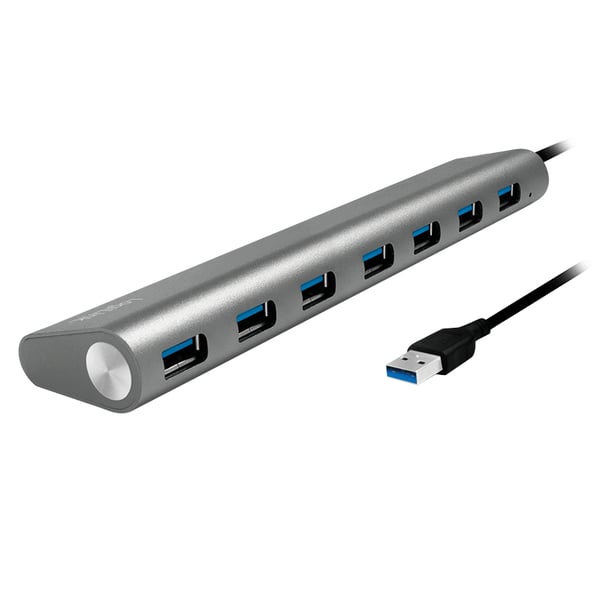 LogiLink UA0308 gränssnittshubbar USB 3.2 Gen 1 (3.1 Gen 1) Type-A 5000 Mbit/s Grå
