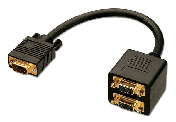 Lindy 41214 VGA kabel 0,18 m VGA (D-Sub) Sort
