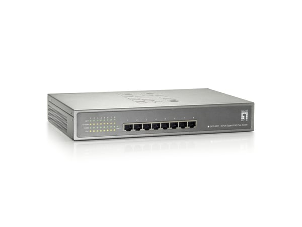 LevelOne GEP-0821 verkkokytkin Gigabit Ethernet (10/100/1000) Power over Ethernet -tuki Harmaa