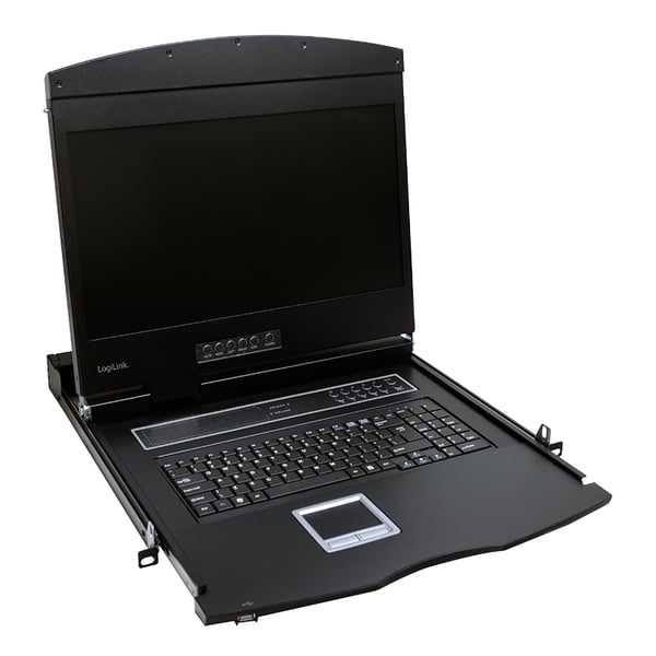 LogiLink LC902GE rack 47 cm (18.5") 1366 x 768 pixlar Metall Svart 1U
