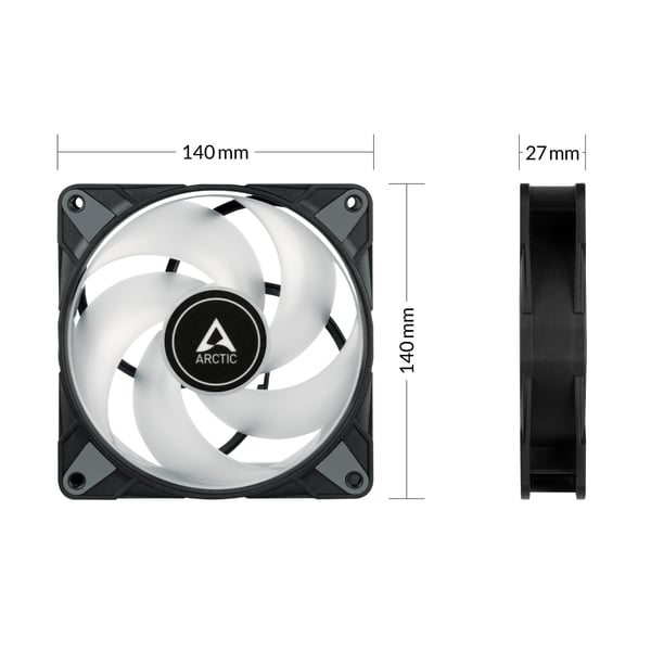 ARCTIC P14 PWM PST RGB 0dB Datorväska Fan 14 cm Svart 1 styck