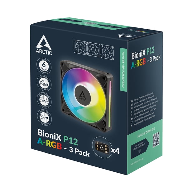 ARCTIC BioniX P14 A-RGB Computerkabinet Ventilator 14 cm Sort 3 stk