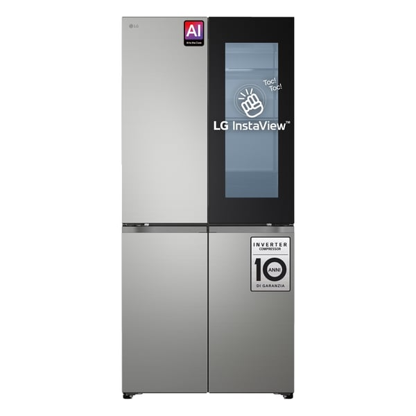 LG InstaView GMVS30SEPY side-by-side køle-fryseskab Fritstående 580 L Sølv