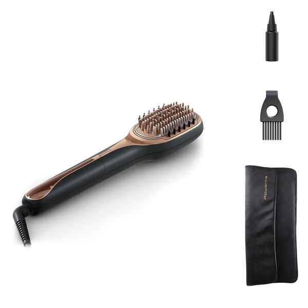 Rowenta Ultimate Experience HAIR THERAPIST Universaali Leveä hiusharja Musta, Ruusukulta 1 kpl