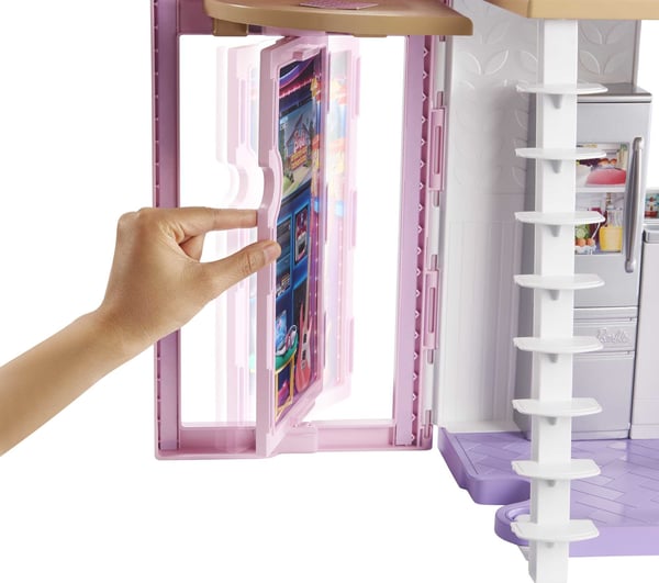 Barbie Malibu House-dockhus med 2 våningar som kan göras om, samt mer än 25 delar