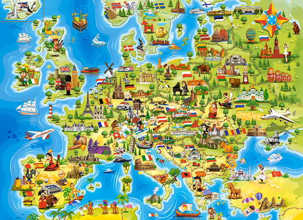 Castorland Map of Europe Kuviopalapeli 100 kpl Kartat