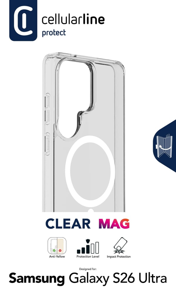 Cellularline CLEARMAGALS26UT mobiltelefon etui 17,5 cm (6.9") Cover Transparent
