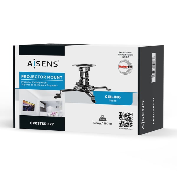AISENS CP03TSR-127 projektorin kiinnike Katto Musta