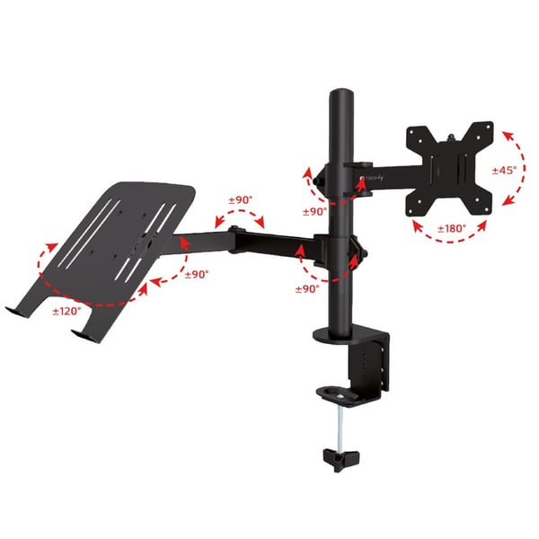 Techly ICA-LCD 174NB skærmbeslag og -stativer 81,3 cm (32") Skrivebord Sort