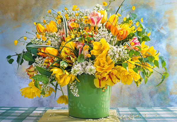 Castorland Spring Flowers in Green Vase 1000 pcs Kuviopalapeli 1000 kpl Taide