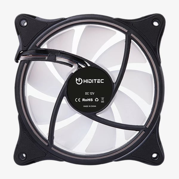 Hiditec N18 ARGB Computerkabinet Ventilator 12 cm Sort