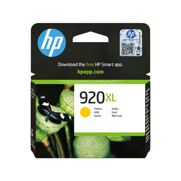 HP Original 920XL-blækpatron med høj kapacitet, gul