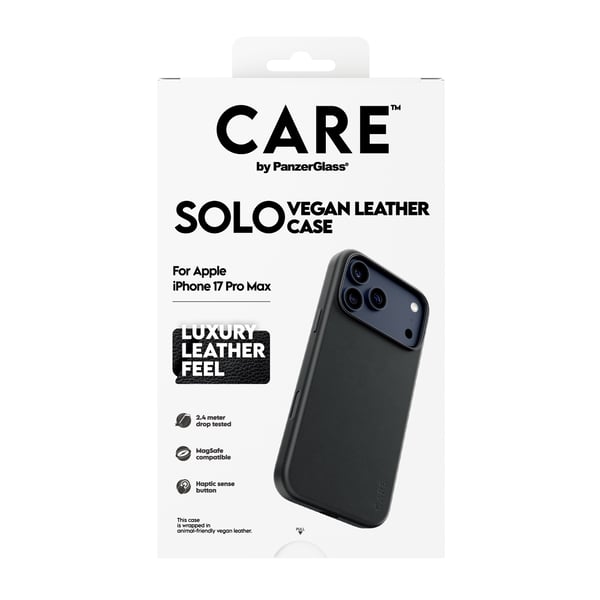 PanzerGlass CARE™ by ® Solo Case Black iPhone 17 Pro Max mobiltelefonfodral Mobilskal Svart
