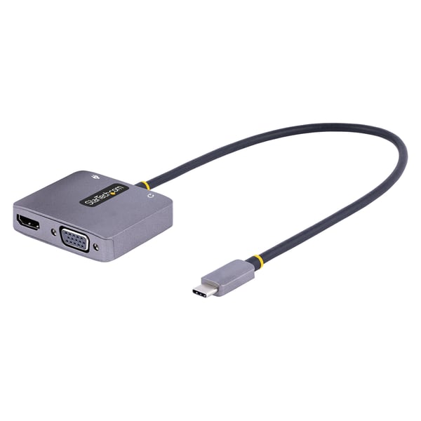 StarTech.com USB C-videoadapter, USB C till HDMI VGA multiportadapter med 3,5 mm ljudutgång, 4K 60 Hz