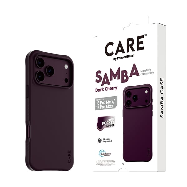 PanzerGlass CARE™ by ® Samba Case Dark Cherry w. MagSafe iPhone 2026 Pro Max | 17 Pro Max matkapuhelimen suojakotelo Suojus Läpinäkyvä