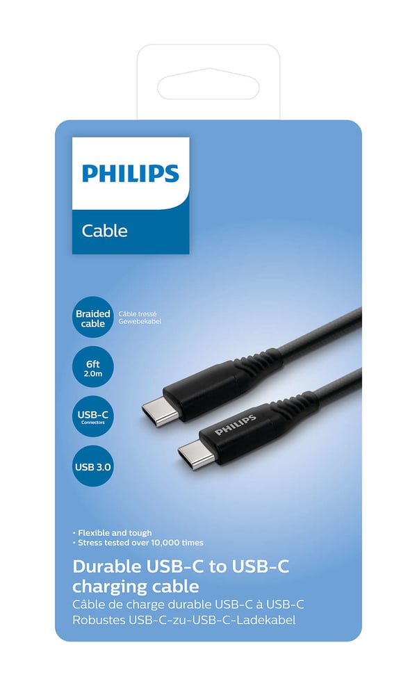 Philips PHIL-DLC5206C/00 USB-kablar 2 m USB C 15 W Svart