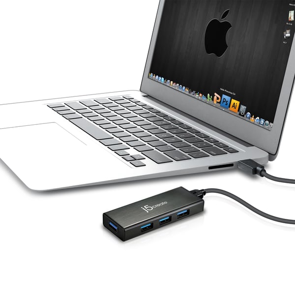 j5create JUH340-N Mini-hub med 4 USB 3.0-porte - EU/UK