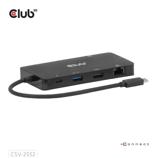 CLUB3D CSV-2552 gränssnittshubbar USB Type-C 5000 Mbit/s Svart