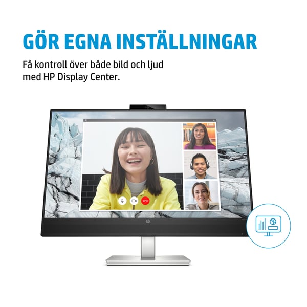 HP E-Series E27mG4 QHD USB-C-bildskärm för konferenssamtal
