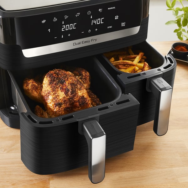 Tefal Dual Easy Fry & Grill EY9018 Kaksois 8,3 L Erillinen Kuumakiertoilmakypsennin Musta
