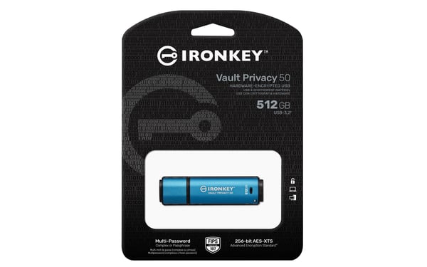 Kingston Technology IronKey 512GB Vault Privacy 50 AES-256 krypteret, FIPS 197