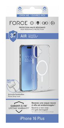 BIG BEN FCAIRMAGIP16PLT mobiltelefon etui 17 cm (6.7") Cover Transparent, Hvid