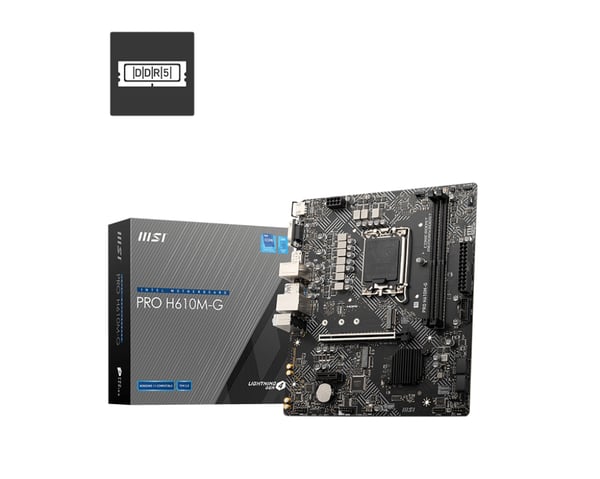 MSI PRO H610M-G - Moderkort - mikro ATX - LGA1700-sockel - H610-chipset - USB 3.2 Gen 1 - Gigabit