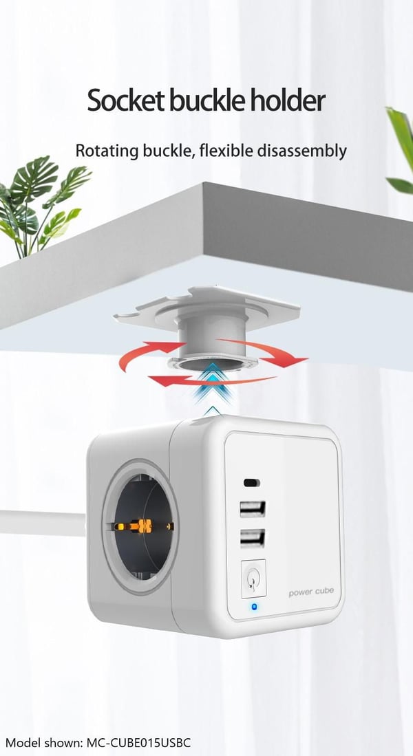 Microconnect MC-CUBE015USB stikdåse 1,5 m 4 AC stikkontakt(er) Indendørs Hvid