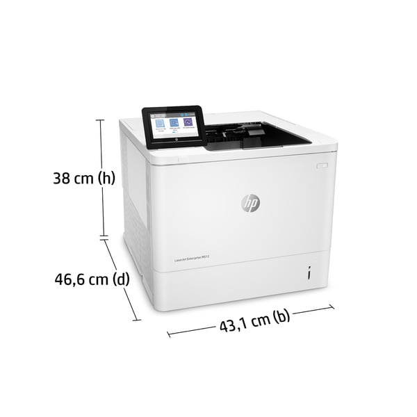 HP LaserJet Enterprise M612dn Svartvit Skrivare, Endast Ethernet; Dubbelsidig