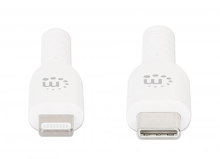 Manhattan 394512 kabel til mobiltelefon Hvid 1 m USB C Lightning