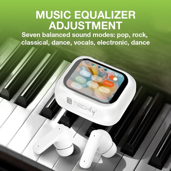 Techly ICC SB-BLT08W hovedtelefoner/headset True Wireless Stereo (TWS) I ørerne Opkald/musik Bluetooth Hvid