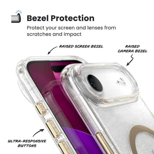 Speck Presidio Lux MagSafe - iPhone Air Cover (Glitter / Guld Metallic)