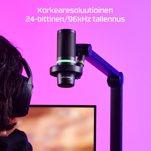 HyperX DuoCast – USB-mikrofoni (musta) – RGB-valaistus