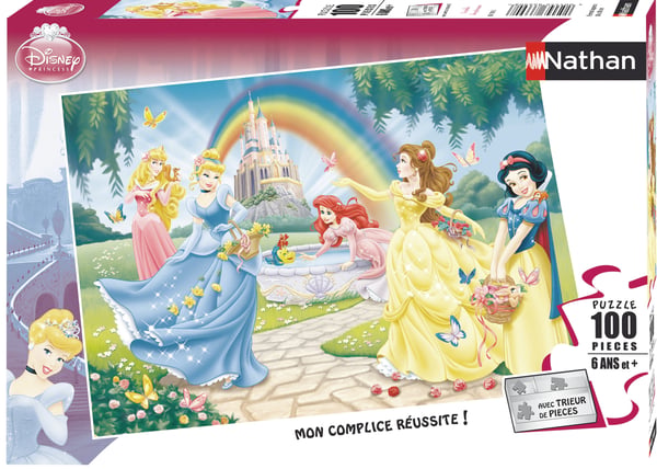 Nathan 86708 Disney - Puzzle (100 piezas), diseño del jardín de las princesas