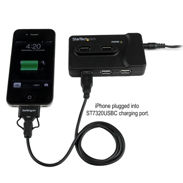 StarTech.com USB 3.0-/USB 2.0-kombohubb med 6 portar och 2A laddningsport – 2x USB 3.0 & 4x USB 2.0