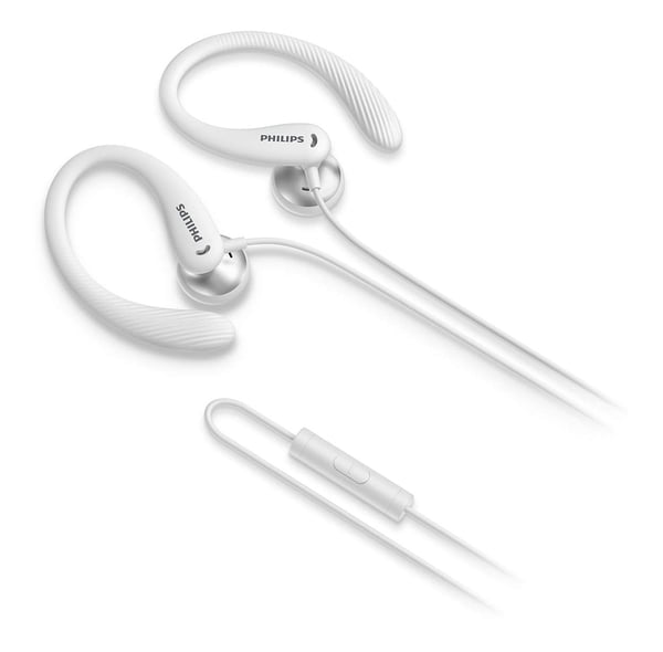 Philips TAA1105WT/00 hörlur och headset Kabel Öronkrok, I öra Idrott Vit