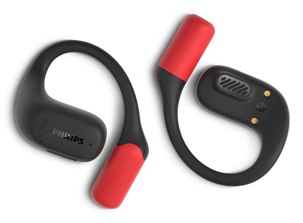 Philips 6000 series TAA6709BK/00 hovedtelefoner/headset True Wireless Stereo (TWS) Ørekrog Sport Bluetooth Sort, Rød