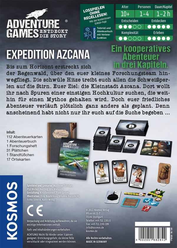 Kosmos Adventure Games - Expedition Azcana Brädspel Resor/äventyr