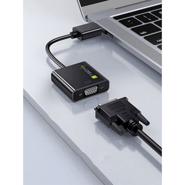 Techly IDATA HDMI-VGA4 videokaapeli-adapteri VGA (D-Sub) HDMI Type C (Mini) Musta