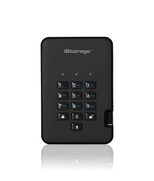 iStorage diskAshur 2 ulkoinen kovalevy 2 TB 5400 RPM USB A-tyyppi 3.2 Gen 1 (3.1 Gen 1) Musta
