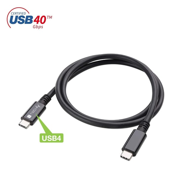 Techly ICOC MUSB40-CMCM08 USB-kabel USB4 Gen 3x2 0,8 m USB C 40 Gbit/sek. 100 W Sort