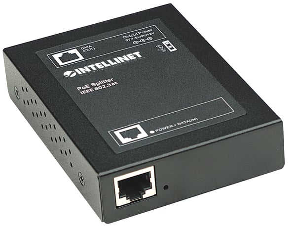Intellinet 560443 nätverksdelare Strömförsörjning via Ethernet (PoE) stöd Svart