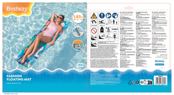 Bestway 44033 / 26 allas- & rantakelluke Monivärinen Kuvio PVC-muovi Kelluva patja
